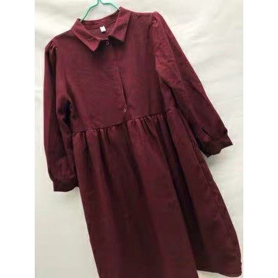 [ORDER] váy đầm liền đỏ dáng dài nhung tăm cực xinh Hàn Quốc (Quảng Châu loại 1)