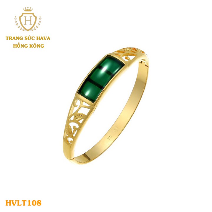Vòng Tay, Lắc Tay Nữ Mặt Đính Đá, Titan Xi Mạ Vàng Non Cao Cấp - Trang Sức Hava Hong Kong - HVLT108