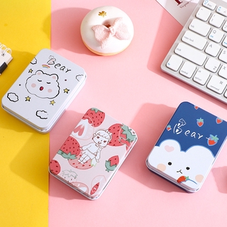Hộp thiếc đựng phụ kiện trang sức hoạ tiết hoạt hình nhiều màu sắc