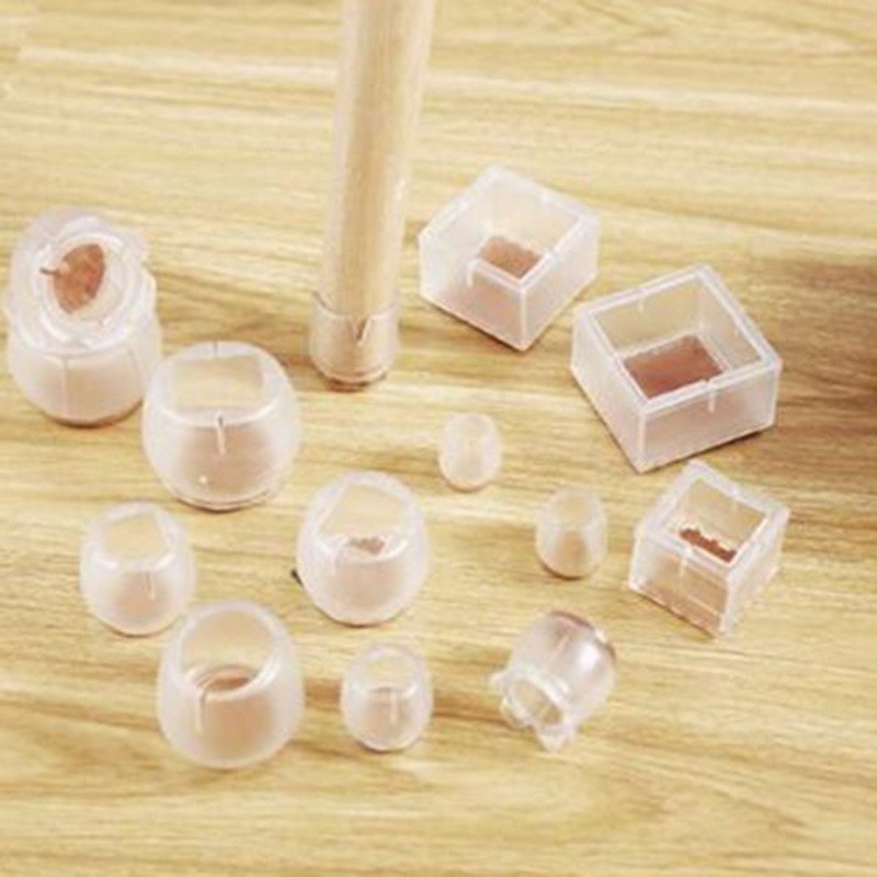 Set 16 Nút Bọc Chân Bàn/Ghế Bằng Silicone Chống Trầy Sàn Nhà