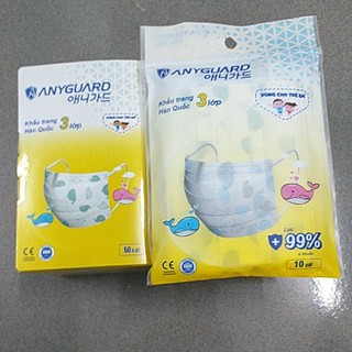 Khẩu trang trẻ em Anyguard túi 10 cái hộp 50 cái