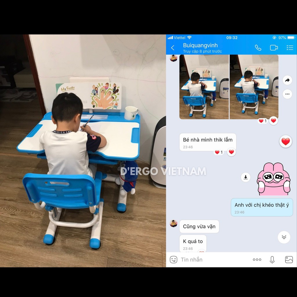 {Chính Hãng D'Ergo} Bộ bàn học chống gù, chống cận iSmart-D8 | BigBuy360 - bigbuy360.vn