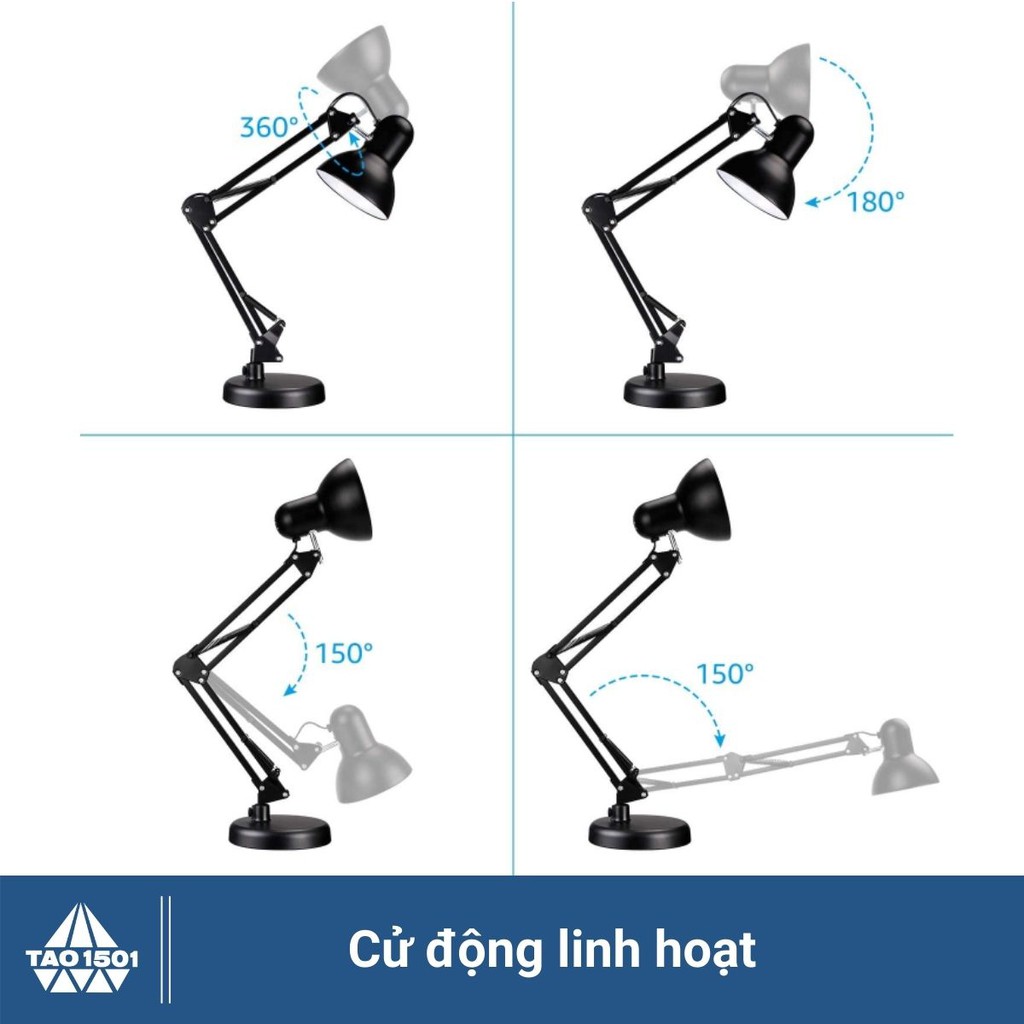 Đèn Bàn Học Pixar Có Đế Tròn và Kẹp. Bóng LED 9w Đổi Màu 3 Chế Độ Ánh Sáng