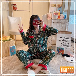 Đồ bộ ngủ ❤️ đồ mặc nhà pijama lụa bóng cao cấp dài tay