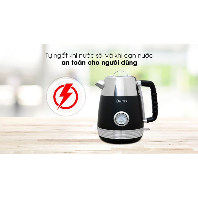 Bình đun siêu tốc Delites 1.7 lít ST17S05 mới 100% có Nhiệt kế hiển thị nhiệt độ nước