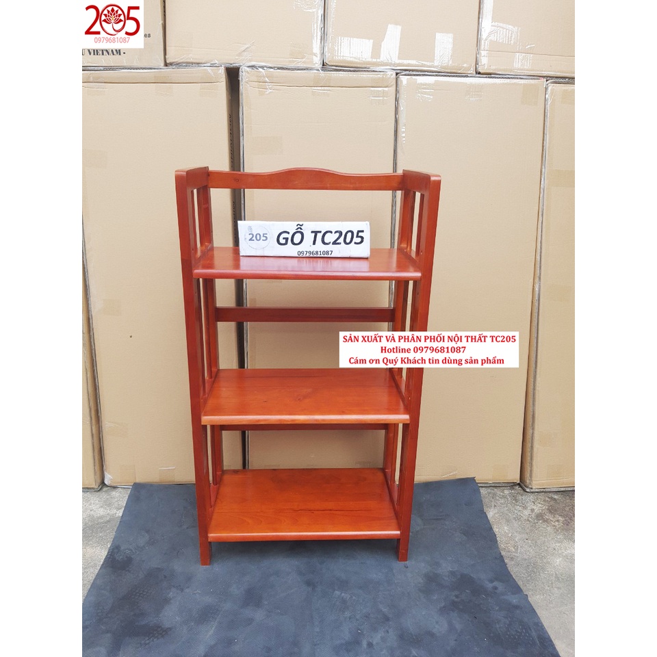 Kệ sách gỗ 3 tầng 40x28x90cm GỖ CAO SU 100%
