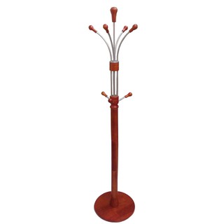 Cây treo quần áo chân đế tròn bằng gỗ (Vàng cánh gián)