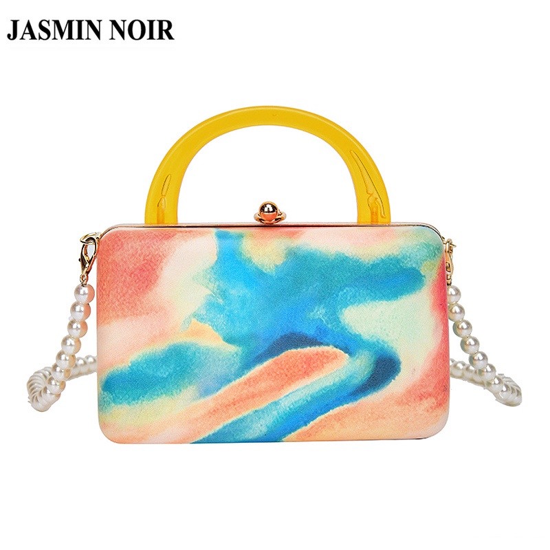 Túi Đeo JASMIN NOIR Chéo Da PU Đính Ngọc Trai Giả Cho Nữ
