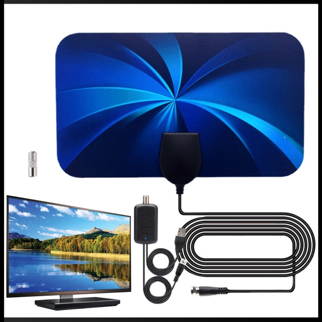 Ăng Ten Kỹ Thuật Số Zevaret Dvb-t2 Xoay 3600 Dặm 4K Hd Vhf Uhf Kèm Bộ Khuếch Đại