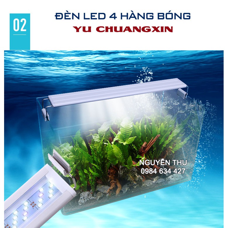 ĐÈN LED BỂ CÁ YU CHUANGXIN 4 HÀNG BÓNG