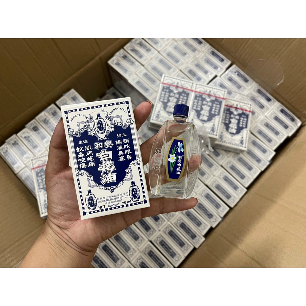Dầu Gió Trắng Bạch Hoa HongKong 5ml , 20ml Hoe Hin White Flower - HONGKONG