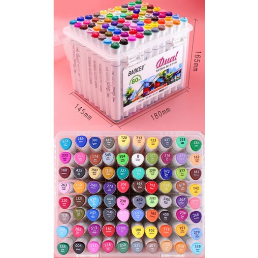 Màu marker 2 đầu cao cấp Baoke Dual MP2924-12/18/24/36/48/60/80