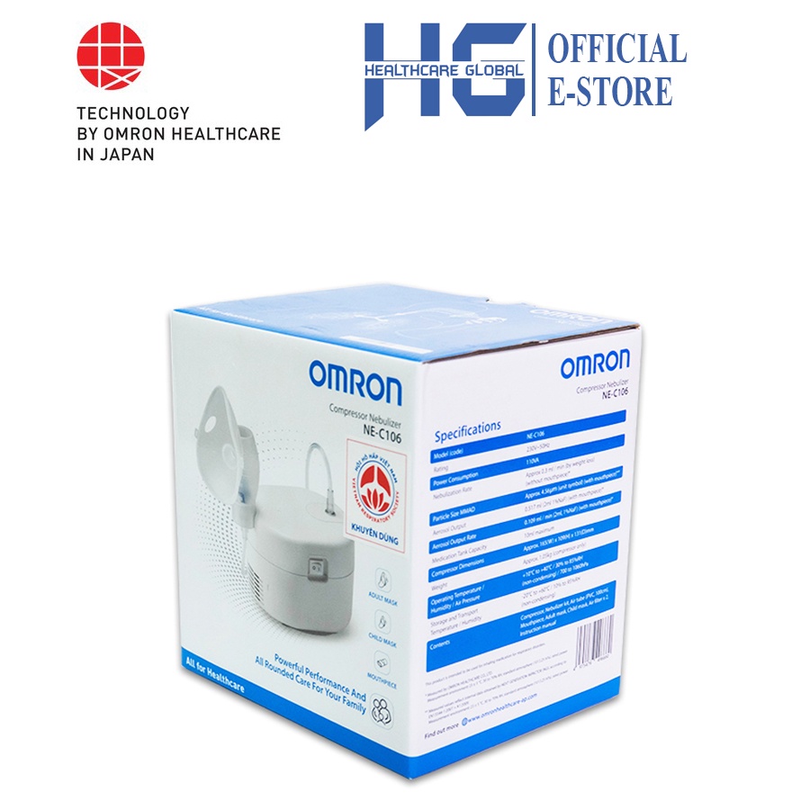 Máy Xông Khí Dung , Mũi Họng Omron NEC106 | Thương Hiệu Nhật Bản Bảo Hành 24 Tháng