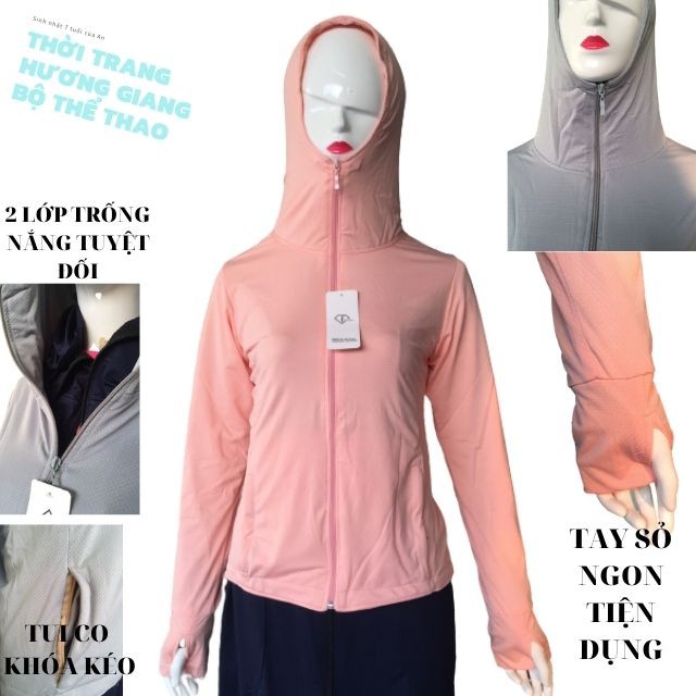 Áo chống nắng 2 lớp nữ hàng vải thông hơi kim cương | BigBuy360 - bigbuy360.vn