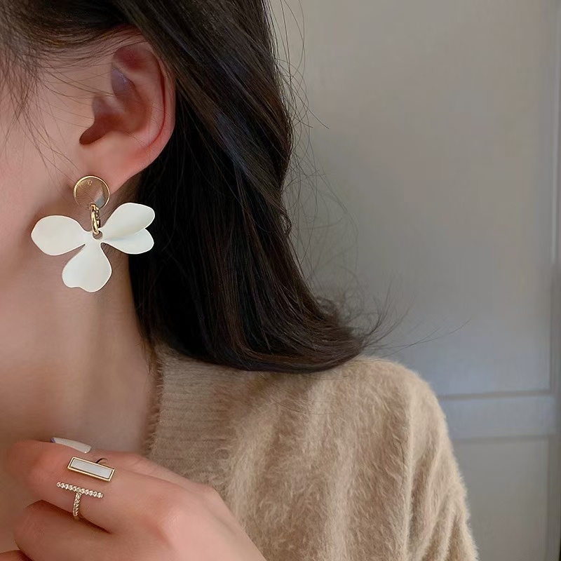 Bông Tai Dáng Dài Bằng Bạc 925 Hình Cánh Hoa Phong Cách Hàn Quốc Thời Trang Xuân Hè Mới Cho Nữ