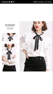 Sơ mi nữ cổ nơ style hàn quốc