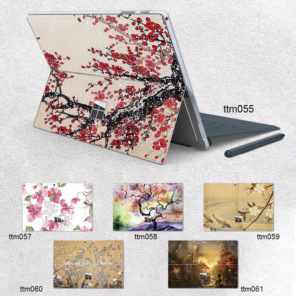 Skin dán hình Tranh thủy mặc x03 cho Surface 3 2015; Go, Go 2, Go 3; Pro 2 3 4 5 6 7 8 9 X