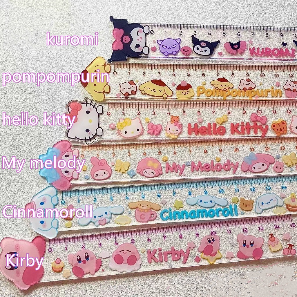 SANRIO Thước Kẻ Hai Lớp Trong Suốt Hình Hello Kitty 15CM