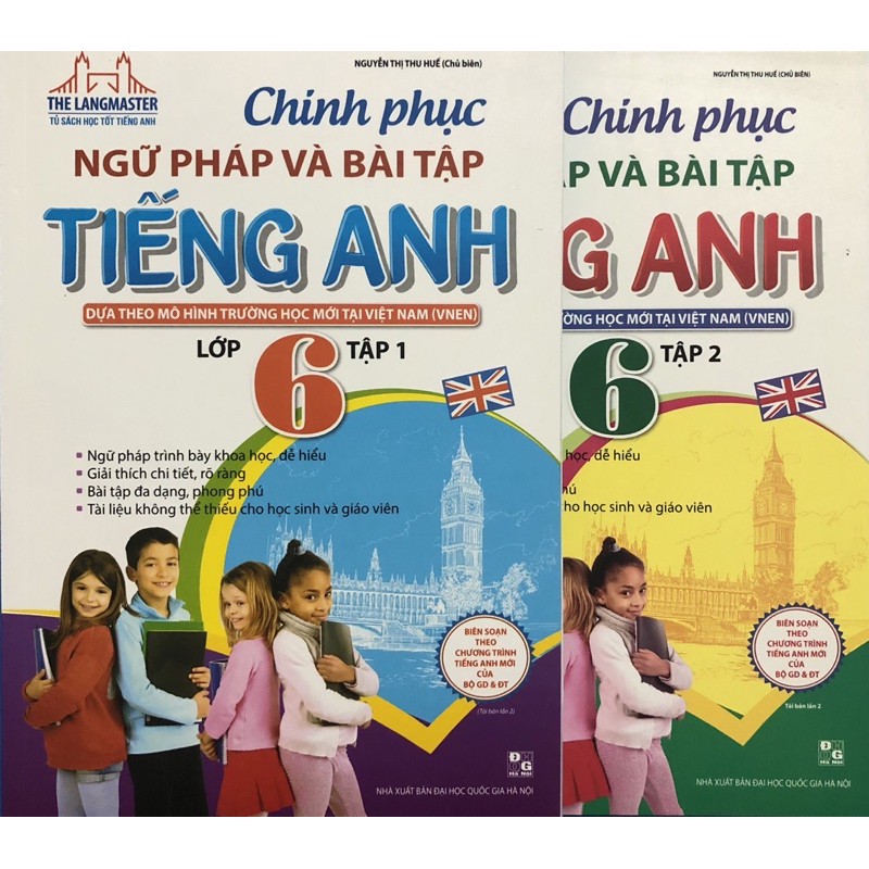 Sách - Chinh phục ngữ pháp và bài tập Tiếng Anh lớp 6 (Combo 2 tập)