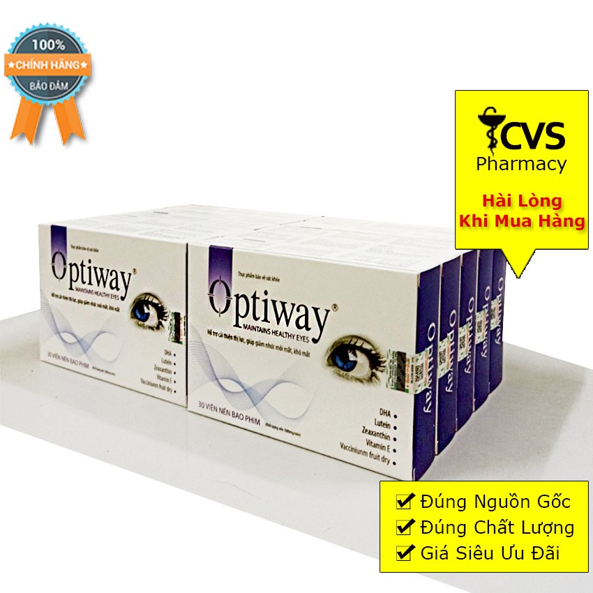 Combo 2 hộp - Viên uống Optiway bổ mắt tăng cường thị lực và phục hồi tổn thương mắt