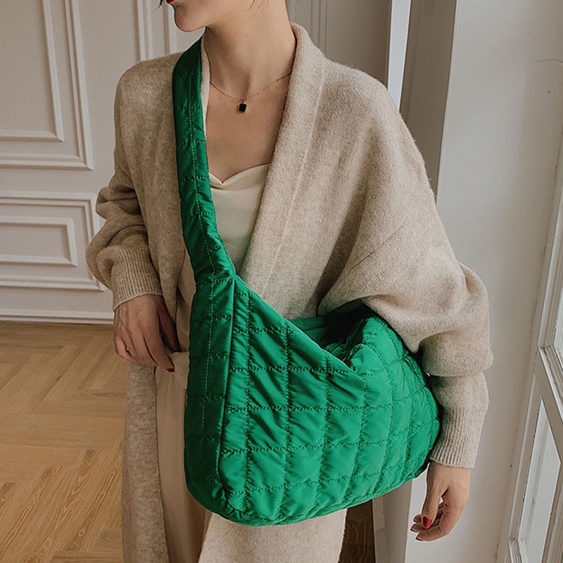 Túi Xách Đeo Vai Chất Liệu Cotton Họa Tiết Kẻ Sọc Đơn Giản Xinh Xắn