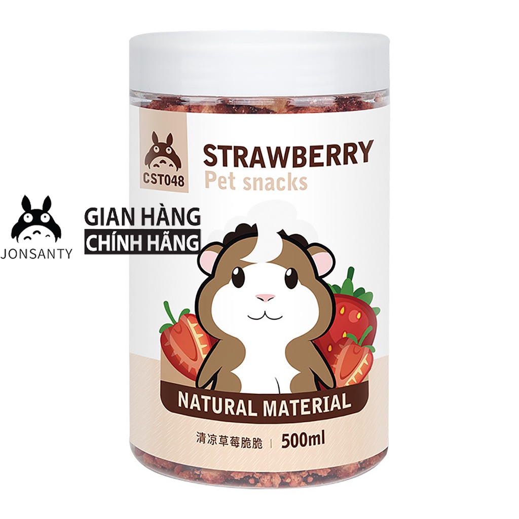 Dâu sấy lạnh cho sóc bay úc, chuột hamster, nhím, bọ ú, thỏ chính hãng JONSANTY hộp 500ML CST048