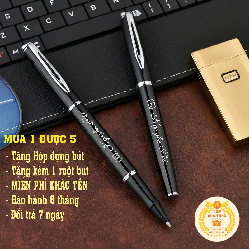 Bút ký khắc tên Cao cấp nắp bật Penmall P026, ngòi nhọn 0.5mm