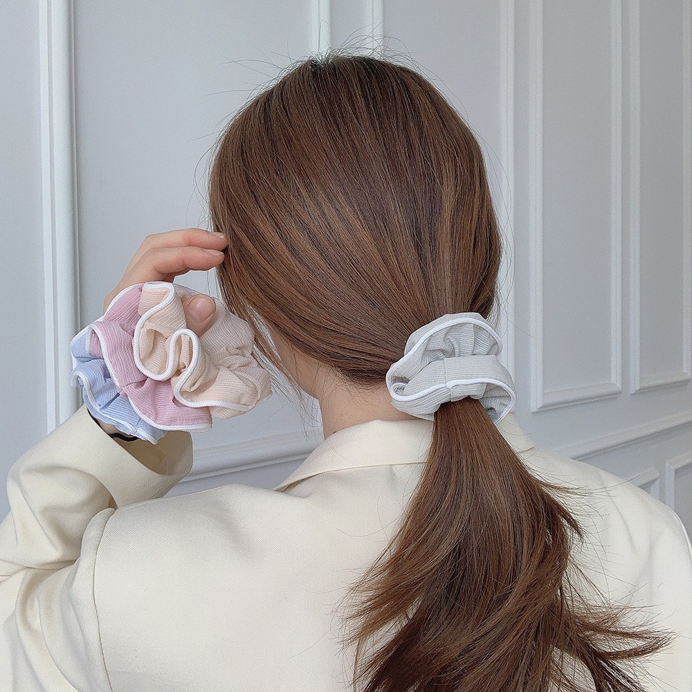 [Phụ Kiện Tiệm nhà Bee] Dây Buộc Tóc Scrunchies viền trắng Nữ Tính Thời Trang Phong Cách Hàn Quốc Ngọt Ngào Dễ Thương