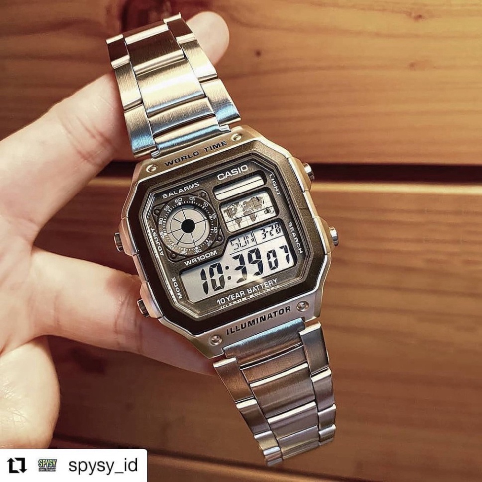 Đồng hồ nam Casio AE 1200-WHD chống nước, phong cách lịch lãm thể thao sang trọng, tặng kèm hộp, pin - Haizz.shop | BigBuy360 - bigbuy360.vn