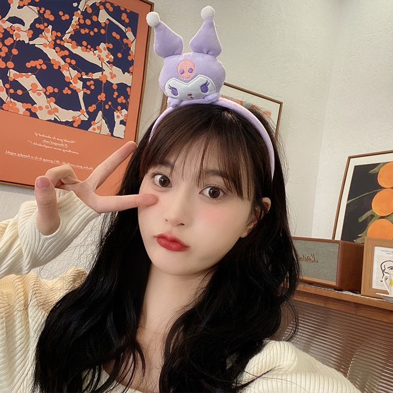 【kifli】Cài tóc bờm tóc thú bông Sanrio Kuromi dễ thương