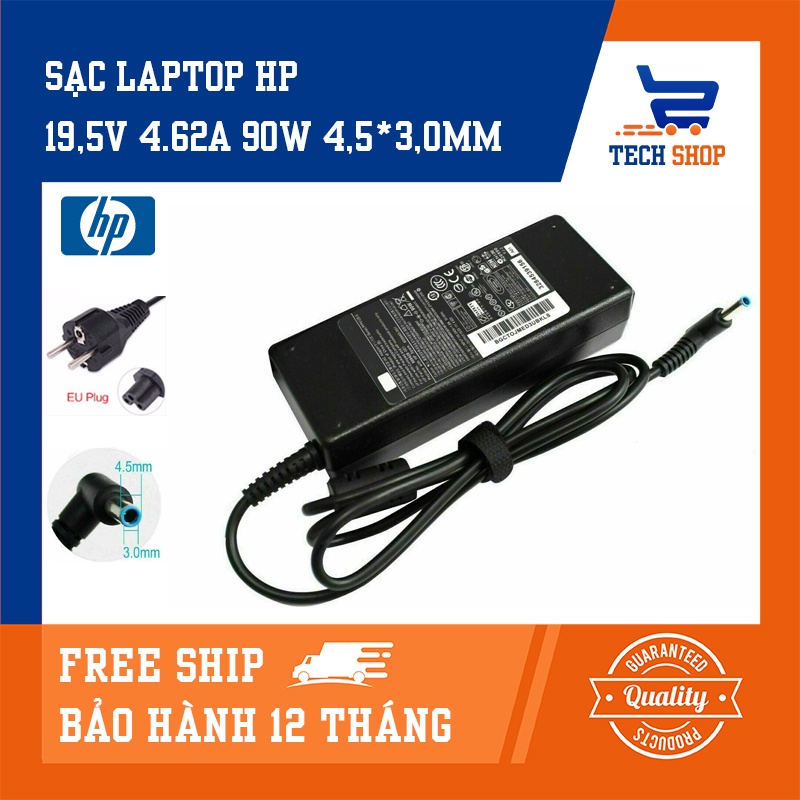[FREESHIP]Sạc laptop HP 19.5V - 4.62A / 19V - 4.74A, 90w hàng cao cấp - Sạc hp - sạc máy tính hp