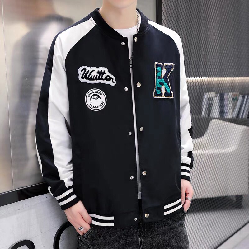 ÁO KHOÁC NỈ BOMBER CHỮ K NÚT BẤM HOTTREND MỚI NHẤT HIỆN NAY LANA FASHION