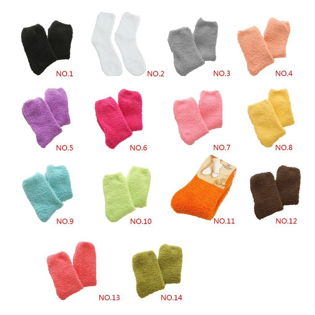 Women Coral Fleece Socks Warm Thick Ankle Socks Long Midi Low Lined Slipper_FF86 | BigBuy360 - bigbuy360.vn