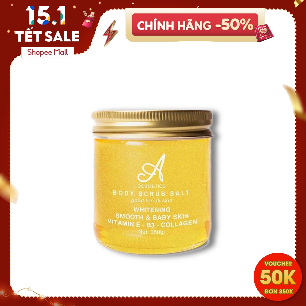 Muối tẩy da chết body hương trái cây 350g - Giúp da mềm mịn, trắng sáng, tặng gương