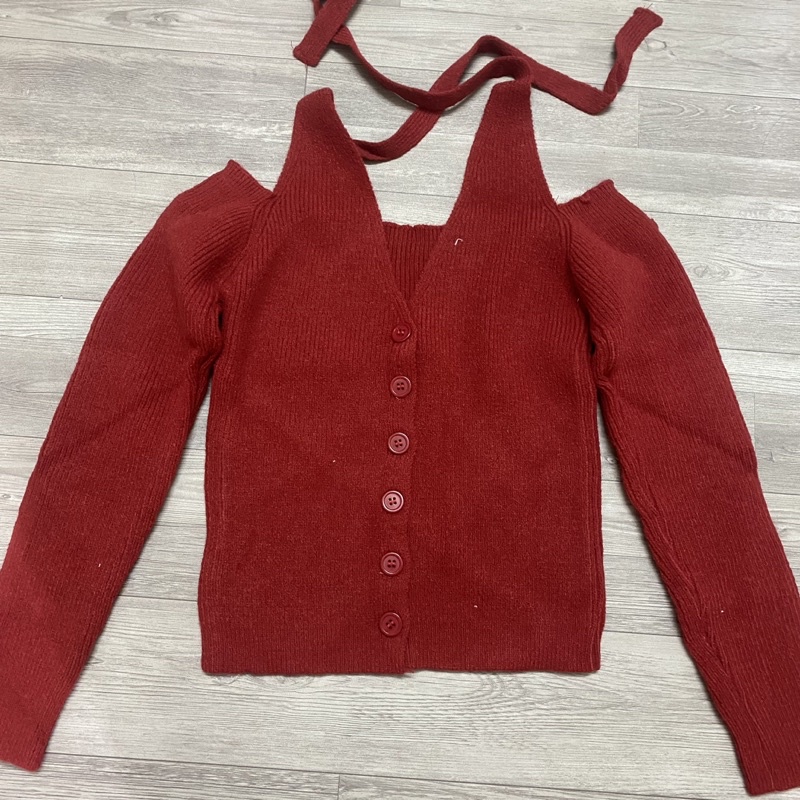 Áo len nữ dài tay cách điệu hở vai cổ yếm hở lưng hàng Quảng Châu đẹp