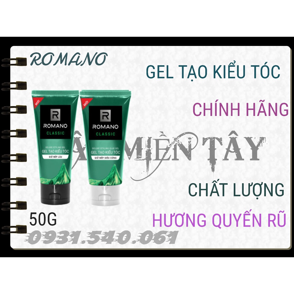 GEL VUỐT TÓC MỀM VÀ GIỮ CỨNG TÓC ROMANO 50G