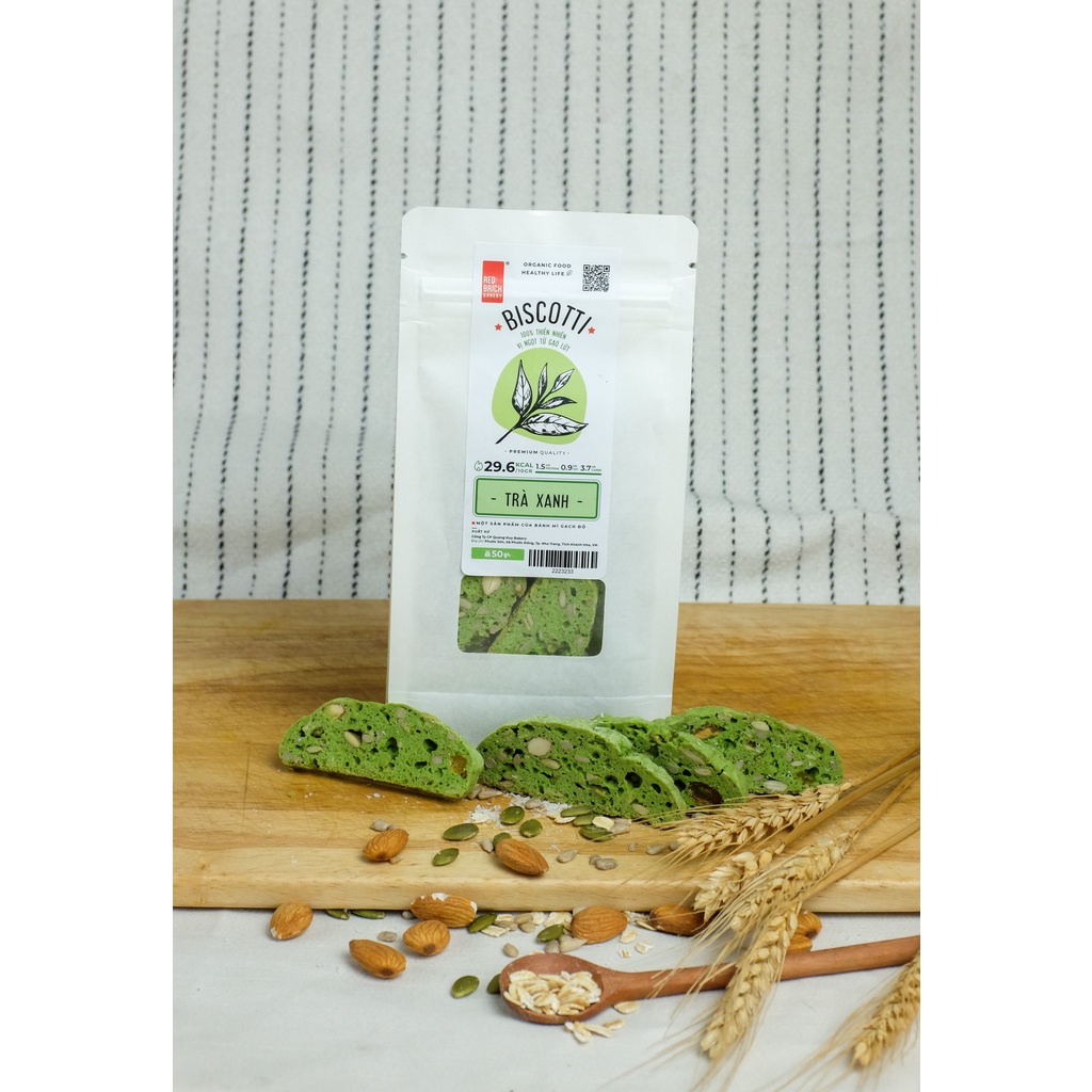 Bánh Biscotti Quốc Dân 50G Thương Hiệu Gạch Đỏ - Thơm Giòn Ăn Kiêng