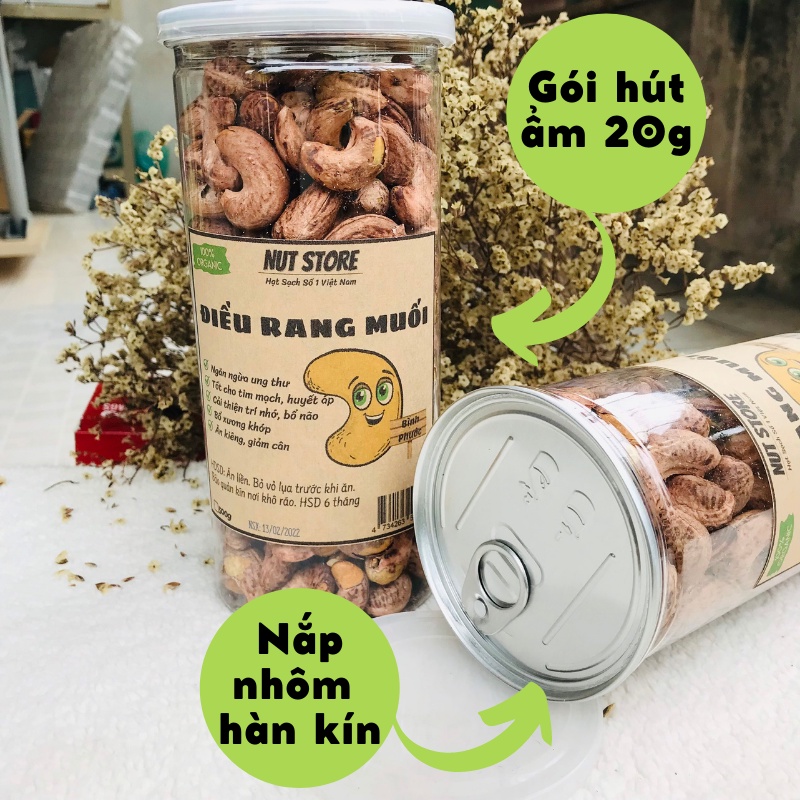 Hạt điều rang muối A Cồ nguyên lụa Bình Phước Nut Store 500g