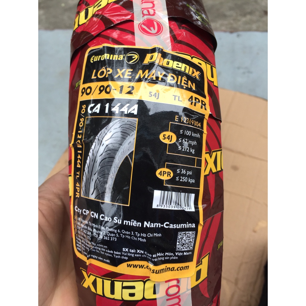 Lốp Xe Điện Xmen Không Săm 90/90-12 ( Chính Hãng Casumina )