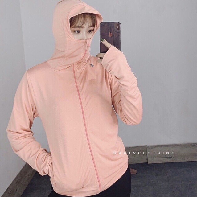 Áo chống nắng G.U thông hơi, dáng ngắn