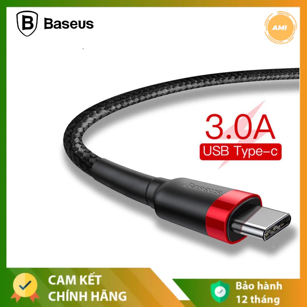 Cáp sạc Type C Baseus - Hỗ trợ sạc nhanh cho các thiết bị Android - Siêu Bền - Chính hãng - Bảo hành 12 tháng