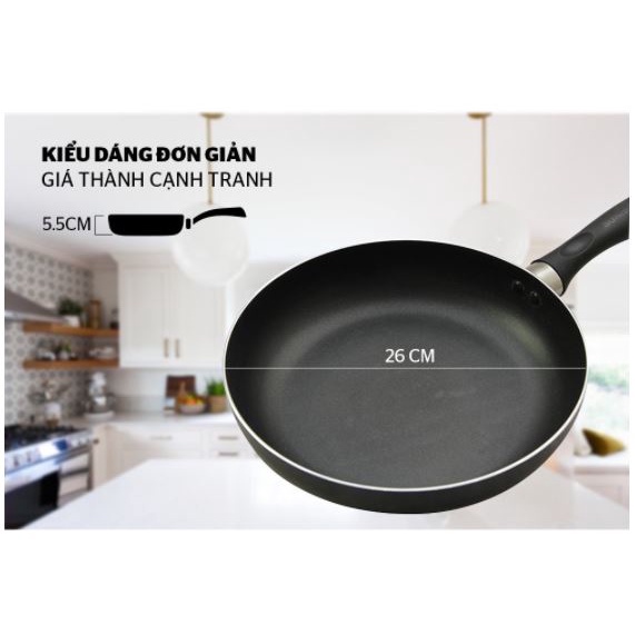 Chảo chống dính Sunhouse, chảo trơn Sunhouse CT18, CT20, CT24, CT26, CT28, CT30 Siêu Bền Bỉ , Phù Hợp Với Bếp Từ