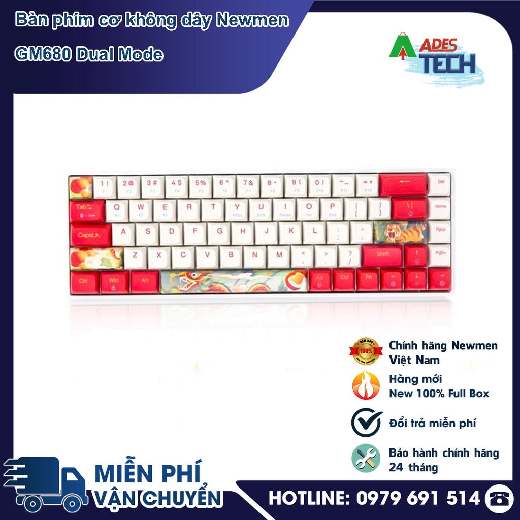 Bàn phím Newmen Dual mode GM680 (BT5.0 & Wire ) RGB PBT XDA / Newmen Dual mode GM680 (BT5.0 & Wire) RGB PBT XDA - Jungle