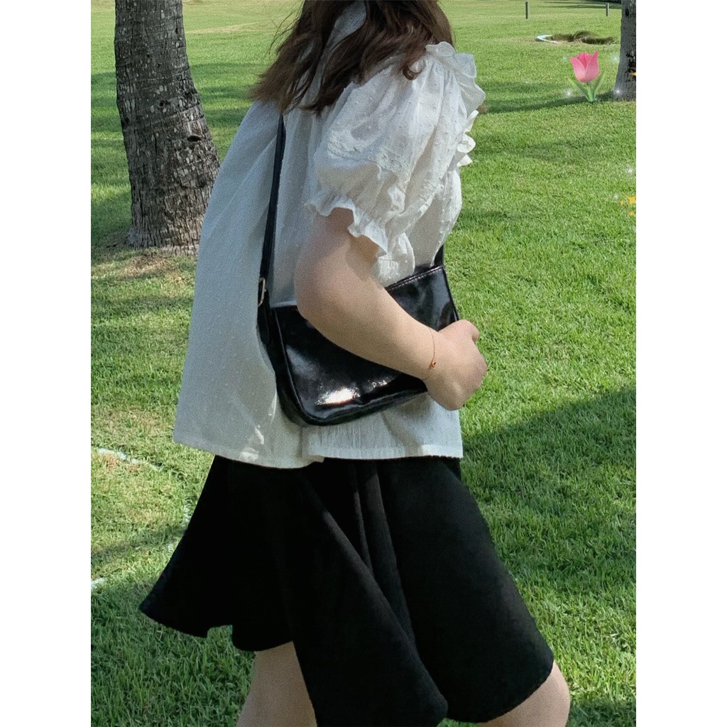 Áo Sơ Mi Kiểu Nữ Màu Trắng đẹp ngắn tay phong cách ulzzang vintage hàn quốc cao cấp họa tiết ren kozoda SM14