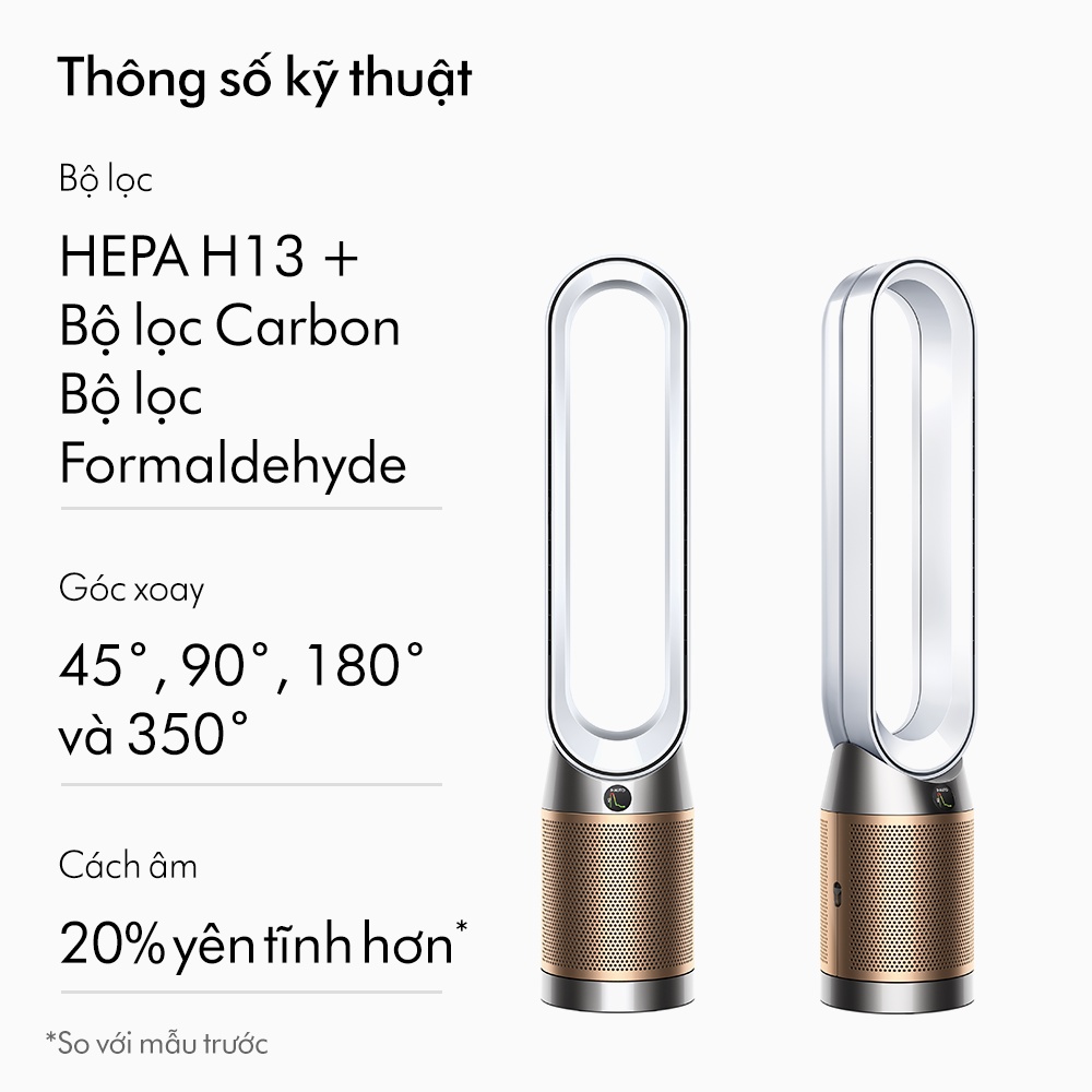 [Chỉ 10.10 Ưu đãi 2 triệu + Tặng túi tote] Máy lọc không khí Dyson Purifier Cool ™ Formaldehyde TP09 (Trắng/Vàng)