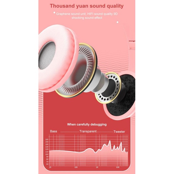 Tai Nghe Bluetooth P47M Âm Thanh Siêu Trầm Hình Tai Mèo