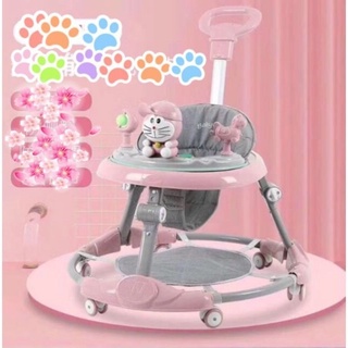 [TRỌN BỘ FULL PHỤ KIỆN] Xe Tròn Tập Đi Đa Chức Năng DOREMON/THỎ 3 in 1,Điều Chỉnh Cao Thấp {Có Tay Đẩy+Bàn Ăn+Đèn Nhạc}