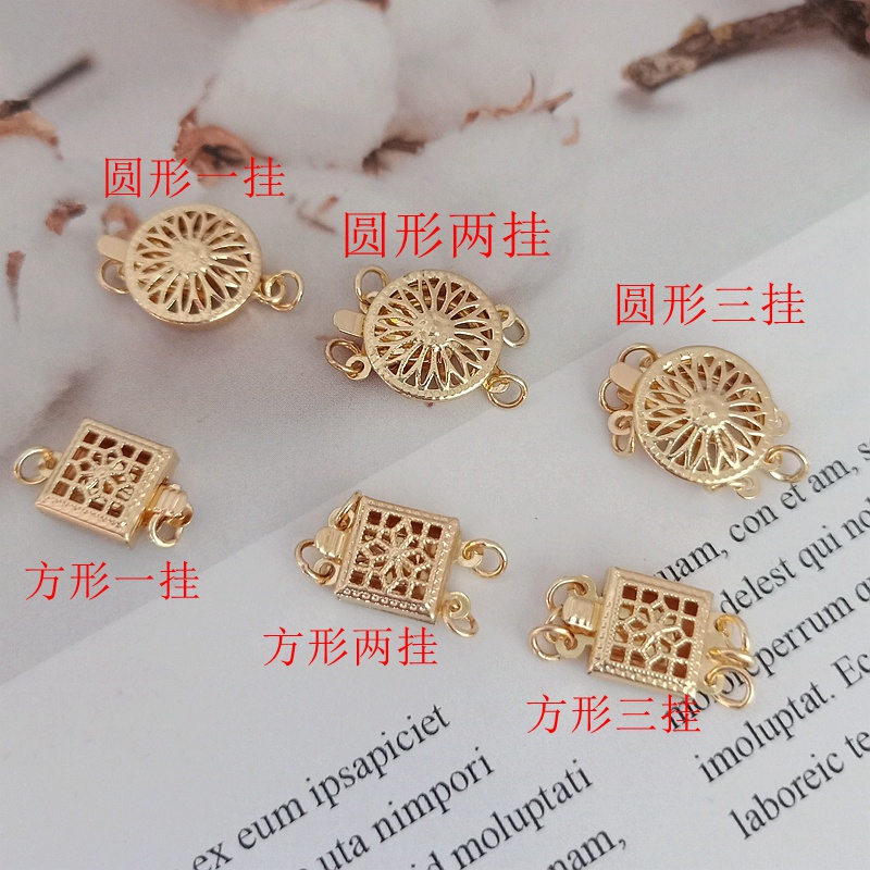 Chốt Cài Đầu Thanh Thanh Chạm Khắc Rỗng Mạ Vàng 14K Thời Trang DIY