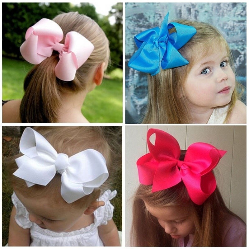 ღ♛ღ20Pcs Baby Kids Children Girl Bow Ribbon Alligator Hair Clip Hairpin Accessories