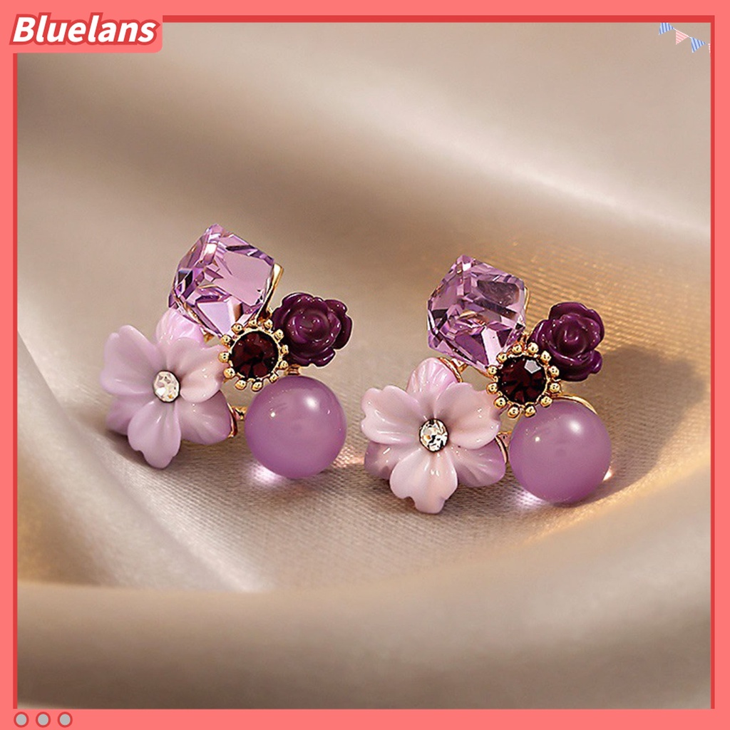 Khuyên Tai Đính Đá Lấp Lánh Sang Trọng Chống Mài Mòn